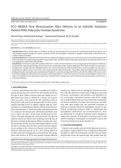 PCO MMESA First Menstruation After Delivery in an Infertile