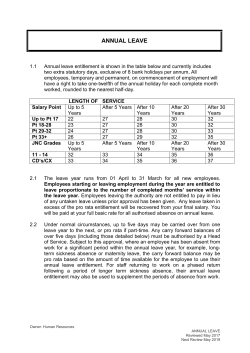 Annual Leave Guidelines