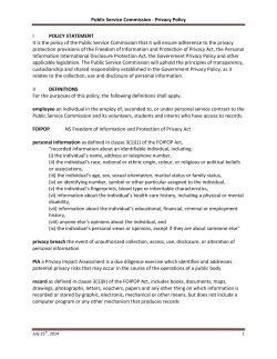 Public Service Commission - Privacy Policy