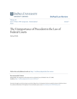 The Unimportance of Precedent in the Law of Federal Courts