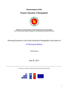Planning Situations in the Union Parishad of