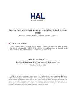 Energy rate prediction using an equivalent thrust setting profile