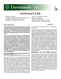 NEWSLETTER - Dartmouth Class of 1979