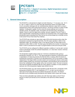 PCT2075 I2C-bus Fm+, 1 degree C accuracy, digital temperature