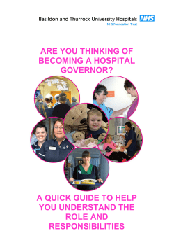 ARE YOU THINKING OF BECOMING A HOSPITAL GOVERNOR? A