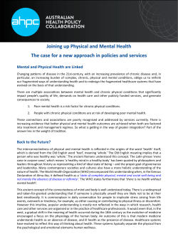 Opinion piece: Joining up physical and mental health