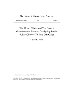 The Urban Crisis And The Federal Government`s Retreat