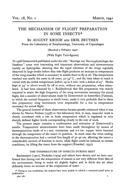 THE MECHANISM OF FLIGHT PREPARATION IN SOME INSECTS*