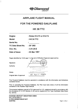 Basic Flight Manual - Diamond Aircraft Industries