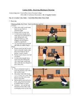 Catcher Drills - Baseball Sask