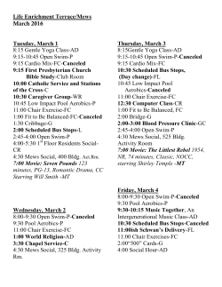 Life Enrichment Terrace/Mews March 2016 Tuesday, March 1