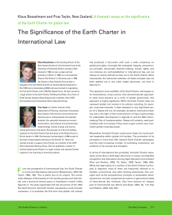 The Significance of the Earth Charter in International Law