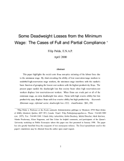 Some Deadweight Losses from the Minimum Wage