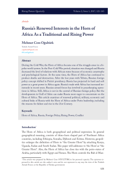Russia`s Renewed Interests in the Horn of Africa As a Traditional
