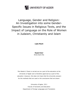 Language, Gender and Religion: An Investigation into some Gender