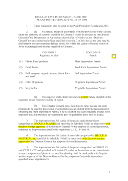 Plant protection Regulations 2011