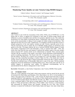 Monitoring Water Quality on Lake Victoria Using