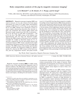 Body composition analysis of the pig by magnetic resonance imaging