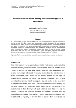 Aesthetic values and musical meaning: a developmental