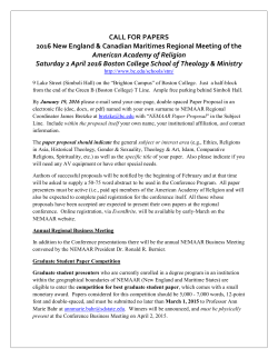 New England-Maritimes - American Academy of Religion