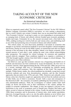 the new economic criticism