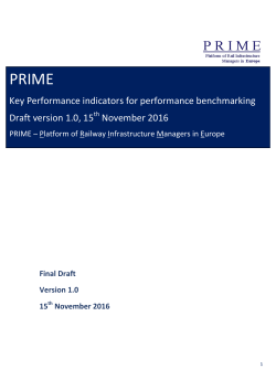 PRIME KPI Catalogue