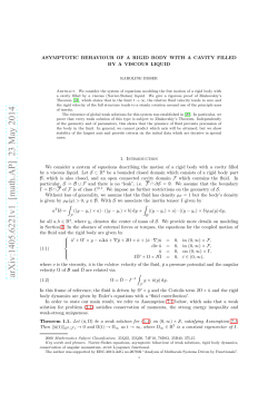 Asymptotic behaviour of a rigid body with a cavity filled by a viscous