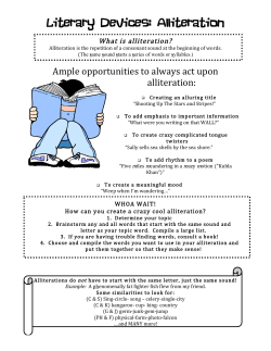 Ample opportunities to always act upon alliteration: