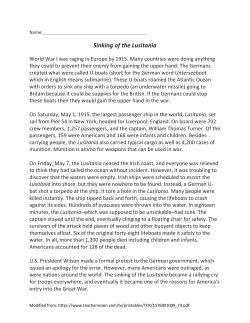 Sinking of the Lusitania
