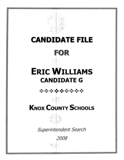 Read the candidate file for Eric Williams