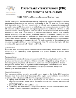 firstyear interest group (fig) peer mentor application