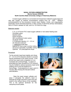 Nasal oxygen catheter technique