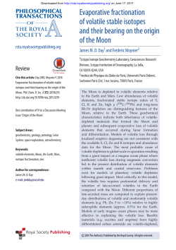 Evaporative fractionation of volatile stable isotopes and their bearing