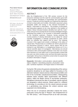 information and communication - Selected Research Output Of