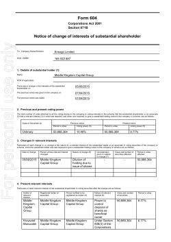 For personal use only