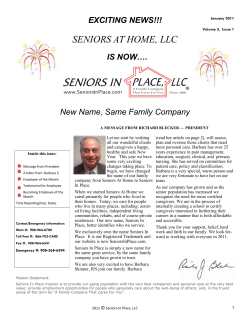 January 2011 - Seniors In Place