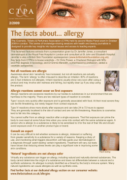 Facts about allergy