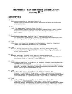 New Books &ndash; Samoset Middle School Library January 2017