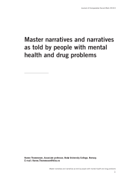 Master narratives and narratives as told by people with mental