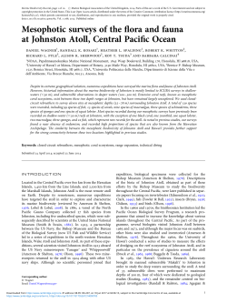 Mesophotic surveys of the flora and fauna at Johnston Atoll, Central