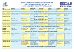 KICD EDU Channel TV Broadcast Line Up