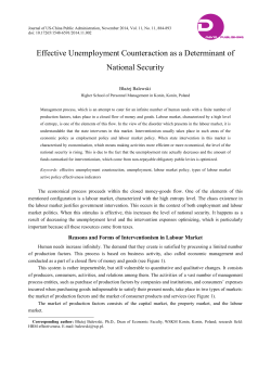 Effective Unemployment Counteraction as a