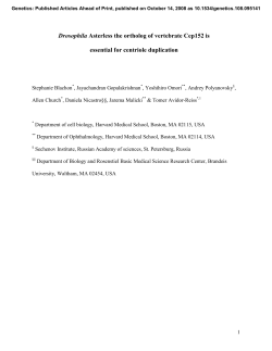 Drosophila Asterless the ortholog of vertebrate Cep152 is