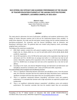 self-esteem, self-efficacy and academic performance of the college