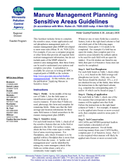 Manure management planning - Sensitive areas guidelines