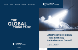 An Unnoticed Crisis: The End of History for Nuclear Arms Control?