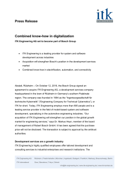 Press Release Combined know-how in digitalization