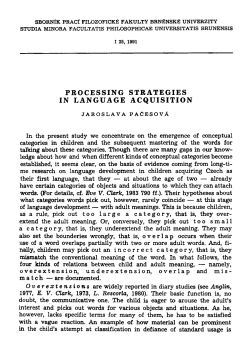 PROCESSING STRATEGIES IN LANGUAGE ACQUISITION