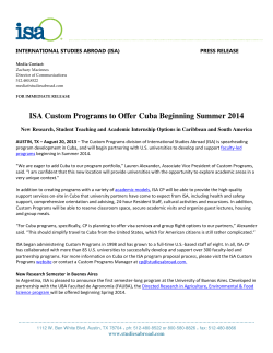 ISA Custom Programs to Offer Cuba Beginning Summer 2014