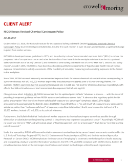 NIOSH Issues Revised Chemical Carcinogen Policy